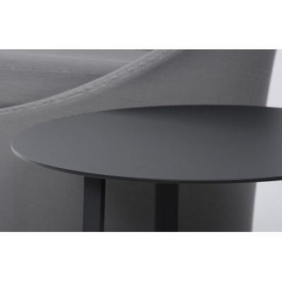 Miloo Home Lisbon Round zestaw mebli ogrodowych 3-elementowy dwa fotele ze stolikiem kawowym aluminium/tkanina szary ML5628