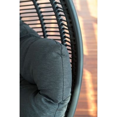 Miloo Home Cocoon De Luxe fotel wiszący ekorattan czarny/poduszka czarna ML7483
