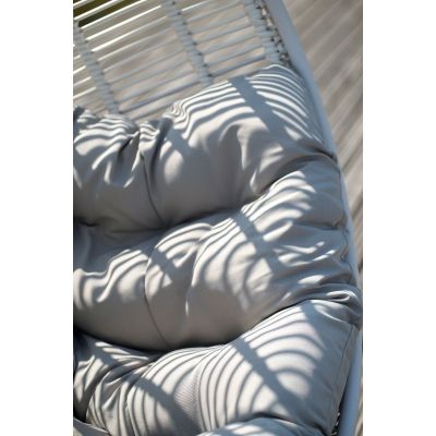 Miloo Home Cocoon De Luxe fotel wiszący ekorattan biały/poduszka szara ML7484
