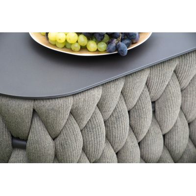 Miloo Home Kampala stolik ogrodowy kawowy aluminium antracyt/tkanina beżowa ML8762