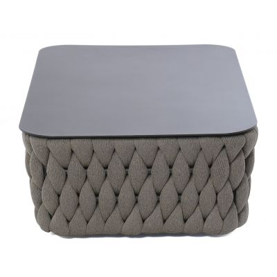 Miloo Home Kampala stolik ogrodowy kawowy aluminium antracyt/tkanina beżowa ML8762