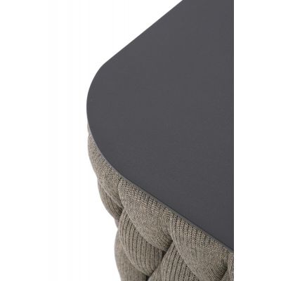 Miloo Home Kampala stolik ogrodowy kawowy aluminium antracyt/tkanina beżowa ML8762