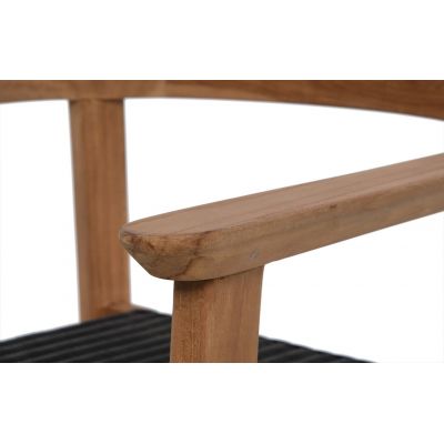 Miloo Home Volta Edge krzesło ogrodowe obiadowe drewno teak/czarny poliester ML9096