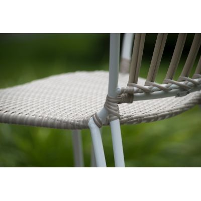 Miloo Home Ivy krzesło ogrodowe obiadowe aluminium/ekorattan beż/biały ML9172