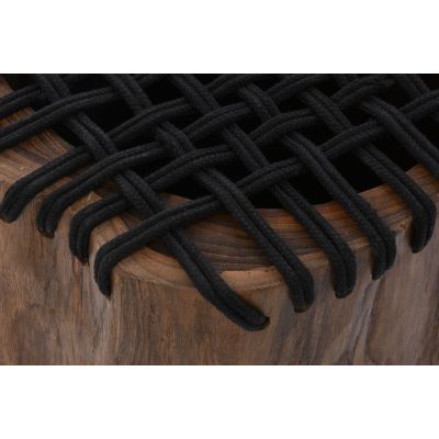 Miloo Home Toro stołek ogrodowy teak naturalny/sznurek czarny ML9177