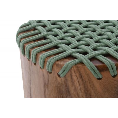 Miloo Home Toro stołek ogrodowy teak naturalny/sznurek zielony ML9178