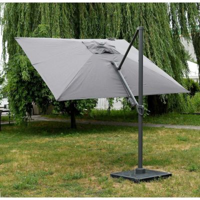 Miloo Home Kos parasol ogrodowy 3x3 m boczny aluminium szary ML9190