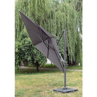Miloo Home Kos parasol ogrodowy 3x3 m boczny aluminium szary ML9190