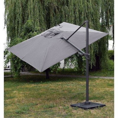 Miloo Home Kos parasol ogrodowy 3x3 m boczny aluminium szary ML9190