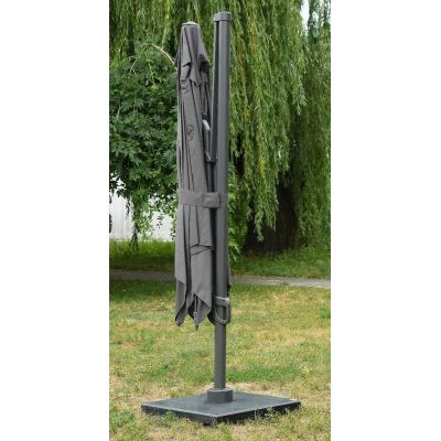 Miloo Home Kos parasol ogrodowy 3x3 m boczny aluminium szary ML9190