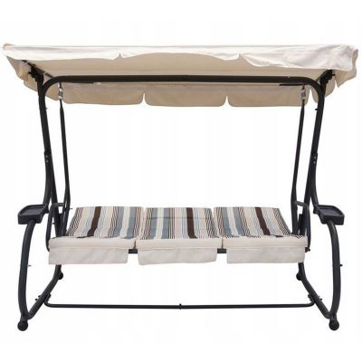 Mirpol Ines huśtawka ogrodowa 3-osobowa kremowa