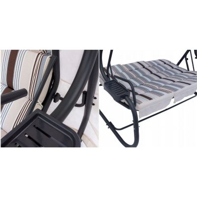 Mirpol Ines huśtawka ogrodowa 3-osobowa kremowa