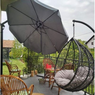 Mirpol Czapla parasol ogrodowy 3 m boczny grafitowy