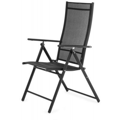 Outlet - Mirpol Merkury krzesło ogrodowe 7-pozycyjne czarne M7P2