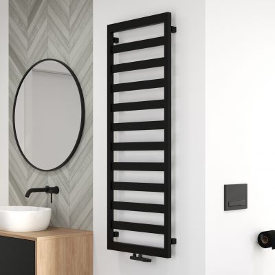 Oltens Benk grzejnik łazienkowy drabinkowy 139x50 cm czarny 55006300