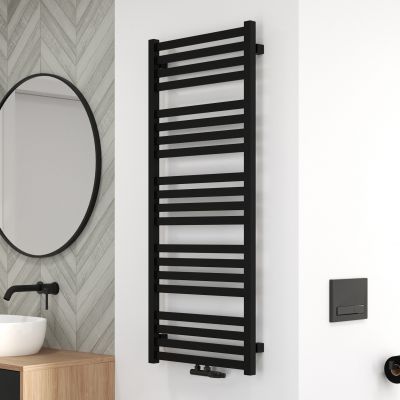 Oltens Vanlig grzejnik łazienkowy drabinkowy 121x50 cm czarny 55008300