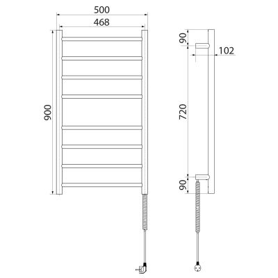 Sapho Redondo grzejnik elektryczny 90x50 cm chrom ER220V