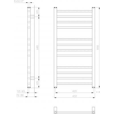 Sapho Metro grzejnik łazienkowy 89x45 cm biały IR400T