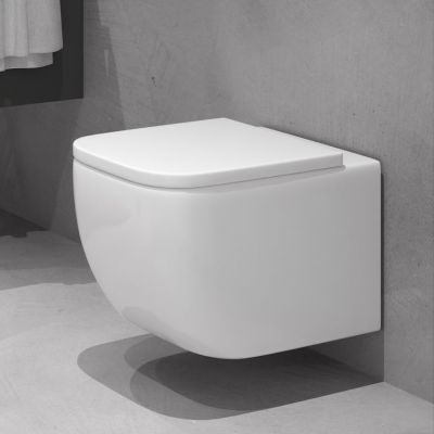 Zestaw Oltens Vernal miska WC wisząca PureRim z powłoką SmartClean z deską wolnoopadającą Slim 42507000