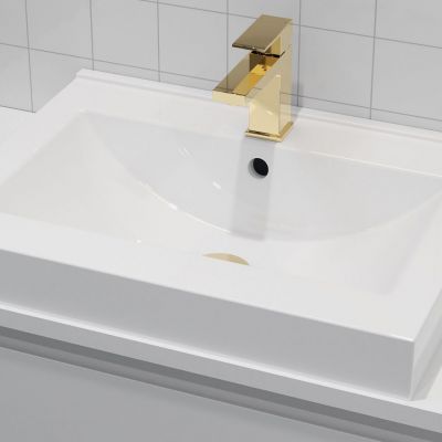 Oltens Halsa korek umywalkowy klik klak okrągły z przelewem G1 1/4 złoty połysk 05100800