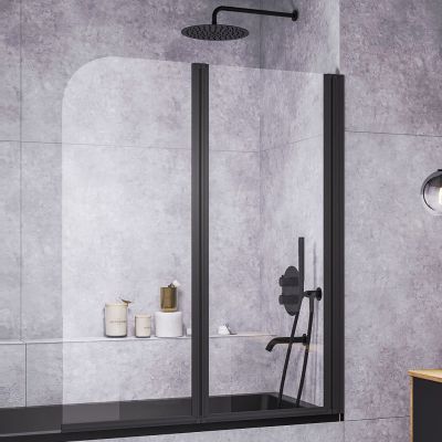 Zestaw Oltens Katla bateria podtynkowa termostatyczna z wylewką wannową Molle z deszczownicą 30 cm Vindel i kompletem prysznicowym Ume czarny mat 36611300