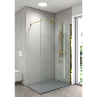 Oltens Atran (S) zestaw prysznicowy termostatyczny z deszczownicą złoty połysk 36501800