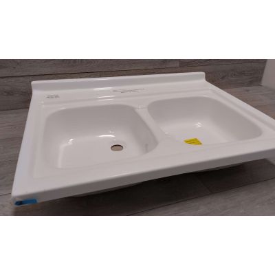Outlet - Polimat zlewozmywak 80x60 cm akrylowy biały 00581
