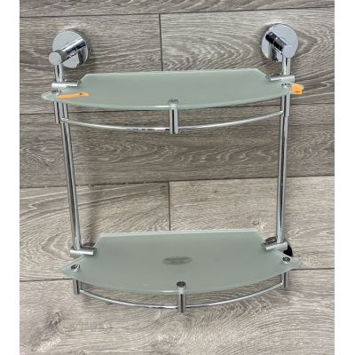 Outlet - Stella Classic półka łazienkowa 35 cm podwójna szkło mat/chrom 07.811