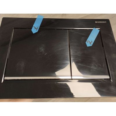 Outlet - Geberit Omega30 przycisk spłukujący do WC chrom błyszczący-czarny 115.080.KM.1