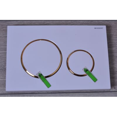 Outlet - Geberit Sigma20 przycisk spłukujący biały połysk/złocony/biały połysk 115.882.KK.1