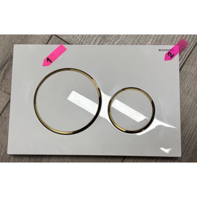 Outlet - Geberit Sigma przycisk spłukujący do WC biały-złoty 115.882.KK.1