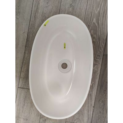 Outlet - Ksuro 02 umywalka 60x36 cm nablatowa owalna biała 20003000