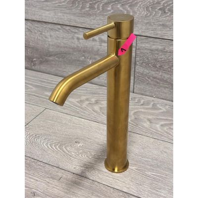 Outlet - Oltens Molle bateria umywalkowa stojąca wysoka złoto szczotkowane 32400810