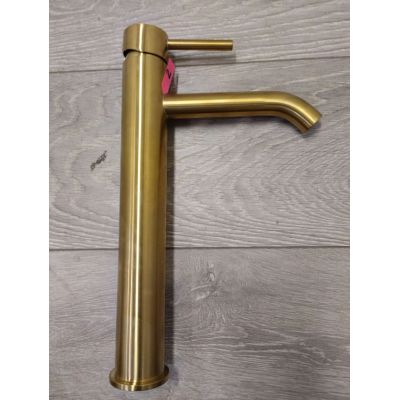 Outlet - Oltens Molle bateria umywalkowa stojąca wysoka złoto szczotkowane 32400810