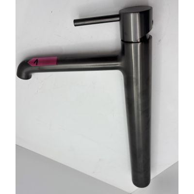 Outlet - Oltens Molle Slim bateria umywalkowa stojąca wysoka grafit 32403400