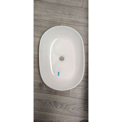 Outlet - Oltens Hamnes umywalka 60x42,5 cm nablatowa owalna z powłoką SmartClean biała 40815000