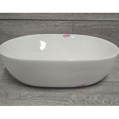 Outlet - Oltens Hamnes Thin umywalka 49,5x35,5 cm nablatowa owalna z powłoką SmartClean biała 40819000