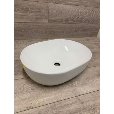 Outlet - Oltens Hamnes Thin umywalka 49,5x35,5 cm nablatowa owalna z powłoką SmartClean biała 40819000