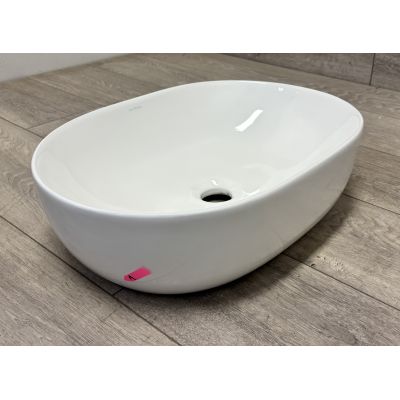 Outlet - Oltens Hamnes Thin umywalka 49,5x35,5 cm nablatowa owalna z powłoką SmartClean biała 40819000