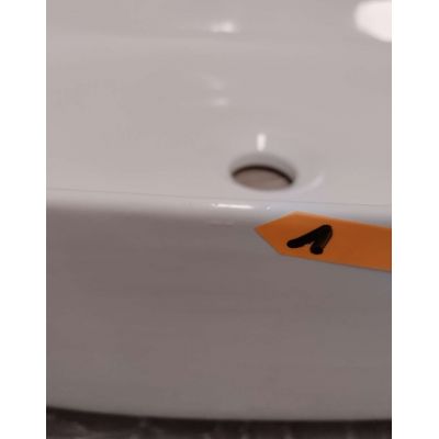 Outlet - Oltens Hamnes Thin umywalka 60,5x41,5 cm nablatowa owalna z powłoką SmartClean biała 40820000