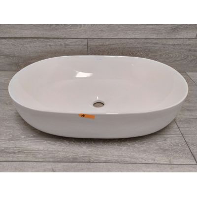 Outlet - Oltens Hamnes Thin umywalka 60,5x41,5 cm nablatowa owalna z powłoką SmartClean biała 40820000