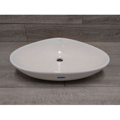 Outlet - Oltens Vala umywalka 59x39 cm nablatowa owalna z powłoką SmartClean biała 40825000