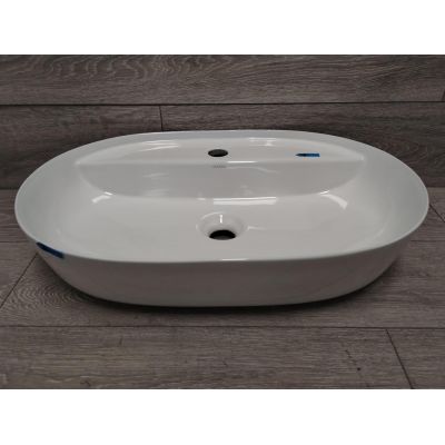 Outlet - Oltens Hamnes Thin umywalka 62x42 cm owalna nablatowa biała 41314000