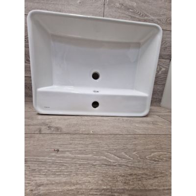 Outlet - Oltens Duve umywalka 58x43,5 cm nablatowa prostokątna z powłoką SmartClean biała 41812000