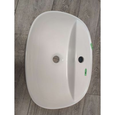 Outlet - Oltens Hamnes Thin umywalka 51x39 cm nablatowa owalna z powłoką SmartClean biała 41813000