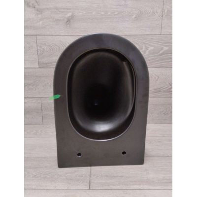 Outlet - Oltens Hamnes Stille miska wisząca WC PureRim spłukiwanie wirowe SmartClean czarna 42521300