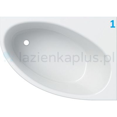 Outlet - Geberit Selnova wanna narożna 140x100 cm lewa biała 554.271.01.1
