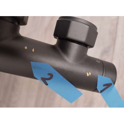 Outlet - Oltens Varmare Ventil zestaw termostatyczny zintegrowany grzejnikowy lewy czarny mat 55901300