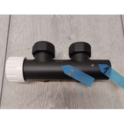 Outlet - Oltens Varmare Ventil zestaw termostatyczny zintegrowany grzejnikowy lewy czarny mat 55901300