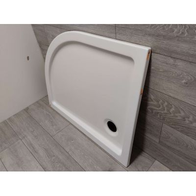 Outlet - Sanplast Free Line brodzik 80x100 cm półokrągły asymetryczny BP-P/FREE prawy biały 615-040-1770-01-000
